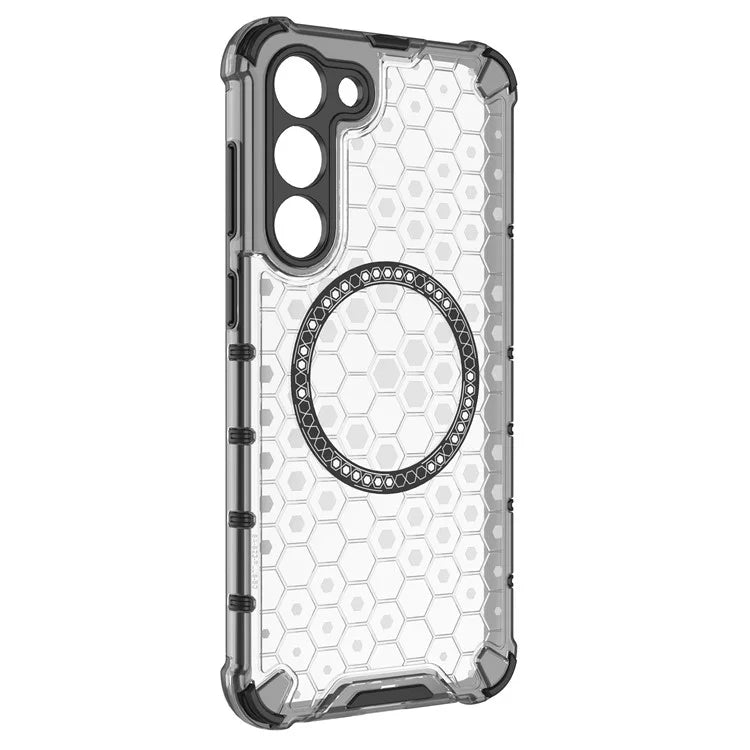 For Samsung Galaxy S23 Cell Phone Case Honeycomb TPU+PC Phone Cover Compatible with MagSafe