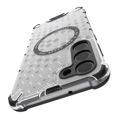 For Samsung Galaxy S23 Cell Phone Case Honeycomb TPU+PC Phone Cover Compatible with MagSafe