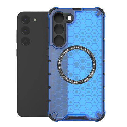 For Samsung Galaxy S23 Cell Phone Case Honeycomb TPU+PC Phone Cover Compatible with MagSafe