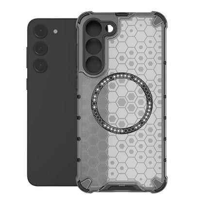 For Samsung Galaxy S23 Cell Phone Case Honeycomb TPU+PC Phone Cover Compatible with MagSafe