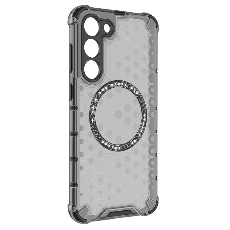 For Samsung Galaxy S23 Cell Phone Case Honeycomb TPU+PC Phone Cover Compatible with MagSafe
