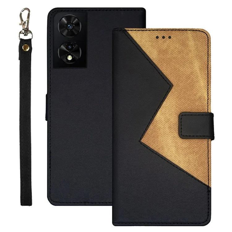 IDEWEI For TCL 505 Case Card Holder Stand Splicing Color Leather Phone Cover
