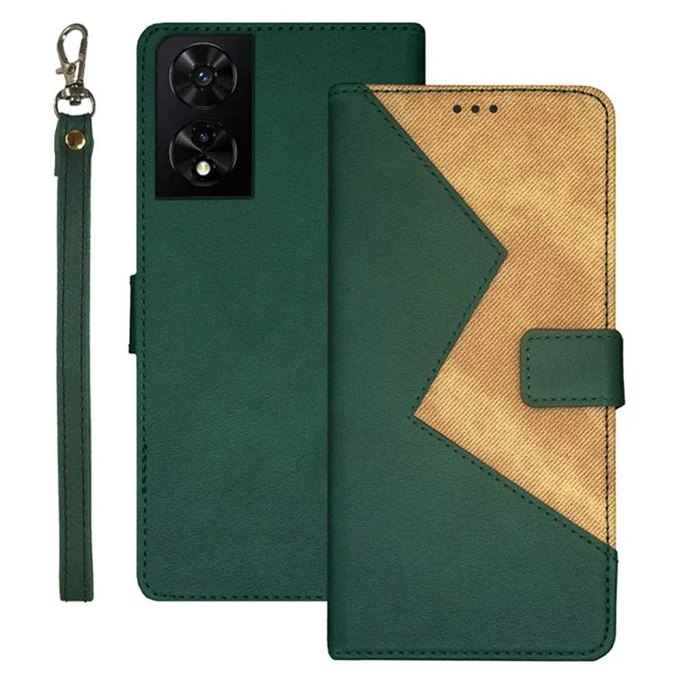 IDEWEI For TCL 505 Case Card Holder Stand Splicing Color Leather Phone Cover