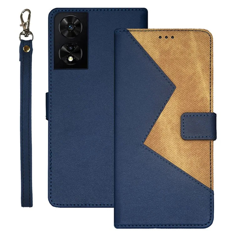 IDEWEI For TCL 505 Case Card Holder Stand Splicing Color Leather Phone Cover