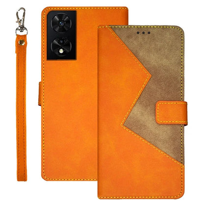 IDEWEI For TCL 505 Case Card Holder Stand Splicing Color Leather Phone Cover