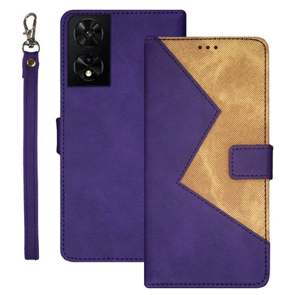 IDEWEI For TCL 505 Case Card Holder Stand Splicing Color Leather Phone Cover