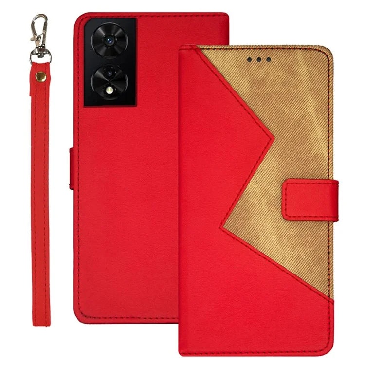 IDEWEI For TCL 505 Case Card Holder Stand Splicing Color Leather Phone Cover