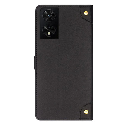 IDEWEI For TCL 505 Case PU Leather Card Holder Phone Cover Golden Buttons Decor