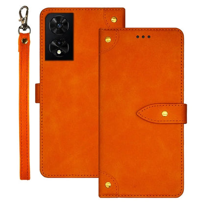 IDEWEI For TCL 505 Case PU Leather Card Holder Phone Cover Golden Buttons Decor