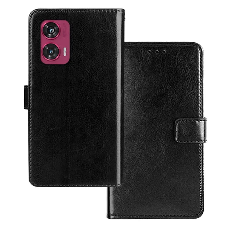 IDEWEI for Motorola Edge 50 Fusion 5G Case Crazy Horse Texture Flip Leather Phone Cover
