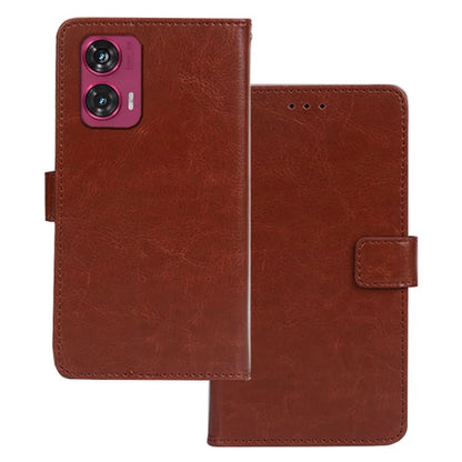 IDEWEI for Motorola Edge 50 Fusion 5G Case Crazy Horse Texture Flip Leather Phone Cover