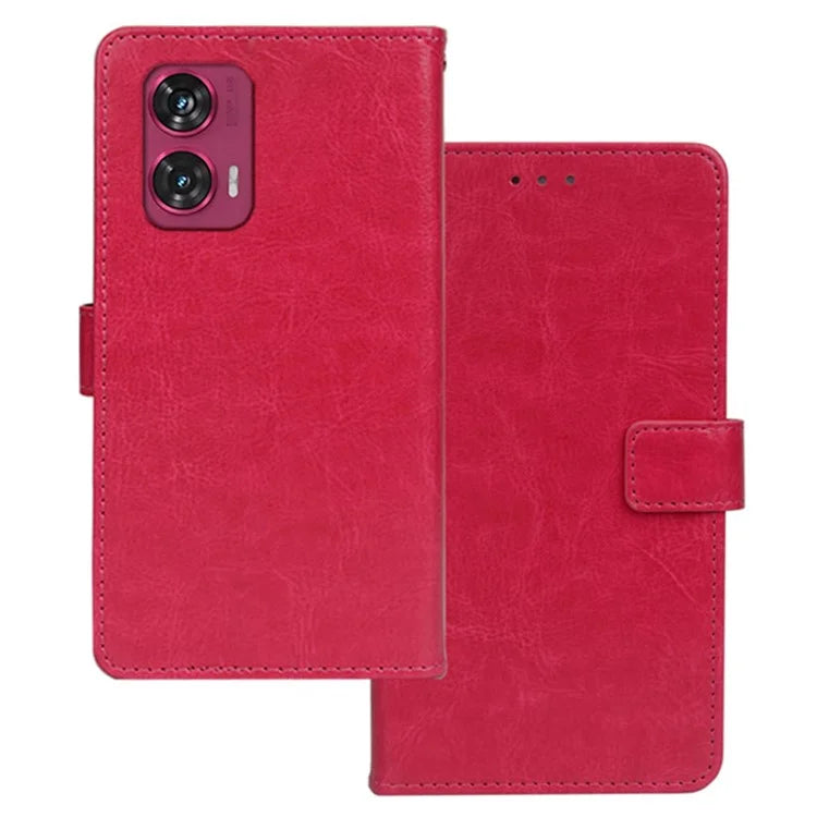 IDEWEI for Motorola Edge 50 Fusion 5G Case Crazy Horse Texture Flip Leather Phone Cover