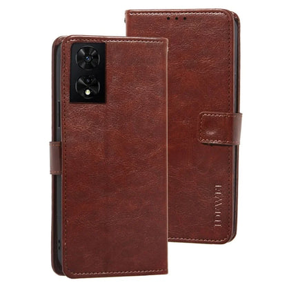 IDEWEI For TCL 505 Case Crazy Horse Texture Leather Folio Phone Cover
