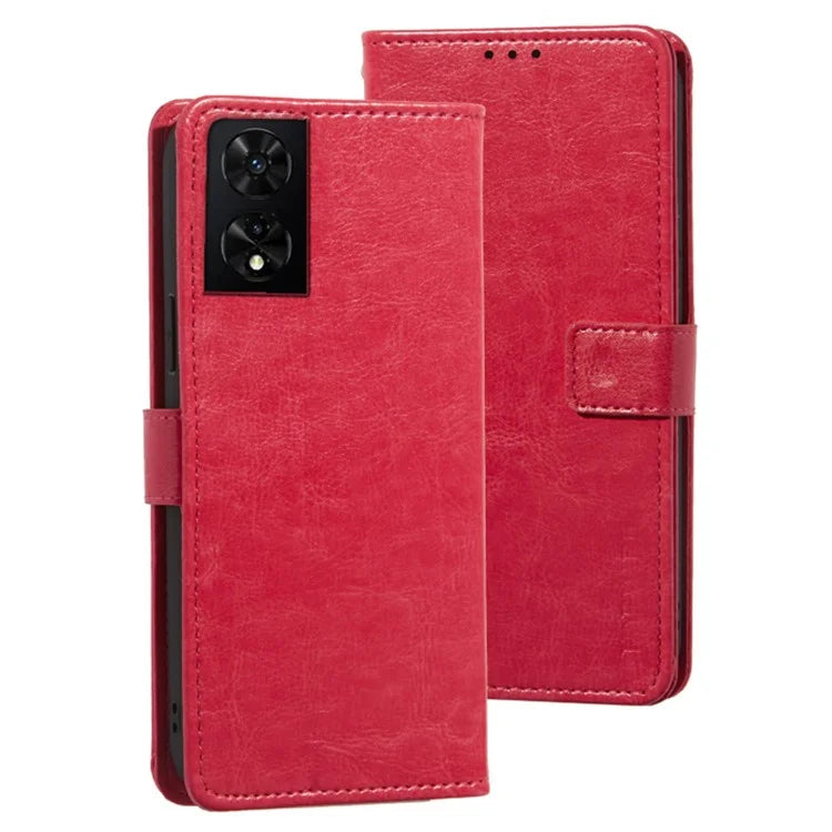 IDEWEI For TCL 505 Case Crazy Horse Texture Leather Folio Phone Cover