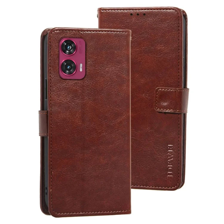 IDEWEI For Motorola Edge 50 Fusion 5G Case Wallet Crazy Horse Texture Leather Phone Cover