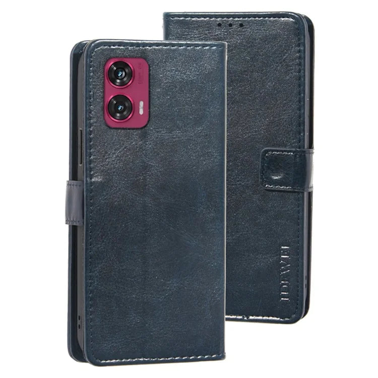 IDEWEI For Motorola Edge 50 Fusion 5G Case Wallet Crazy Horse Texture Leather Phone Cover
