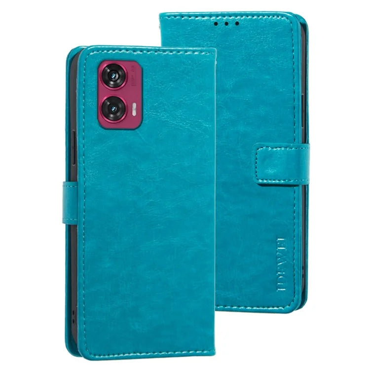 IDEWEI For Motorola Edge 50 Fusion 5G Case Wallet Crazy Horse Texture Leather Phone Cover
