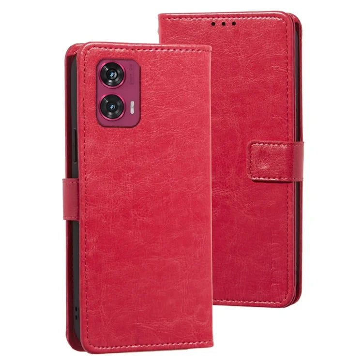 IDEWEI For Motorola Edge 50 Fusion 5G Case Wallet Crazy Horse Texture Leather Phone Cover