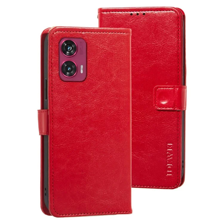 IDEWEI For Motorola Edge 50 Fusion 5G Case Wallet Crazy Horse Texture Leather Phone Cover