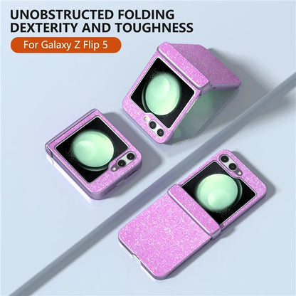 For Samsung Galaxy Z Flip5 5G Easy Folding Wholesale Phone Case PC+PU Leather Phone Shell