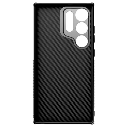 NILLKIN Carboprof Case for Samsung Galaxy S24 Ultra Case TPU+Aramid Fiber Lens Kickstand Phone Cover