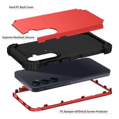 L-Style For Samsung Galaxy A55 5G Case Anti-Scratch PC + Silicone Phone Cover