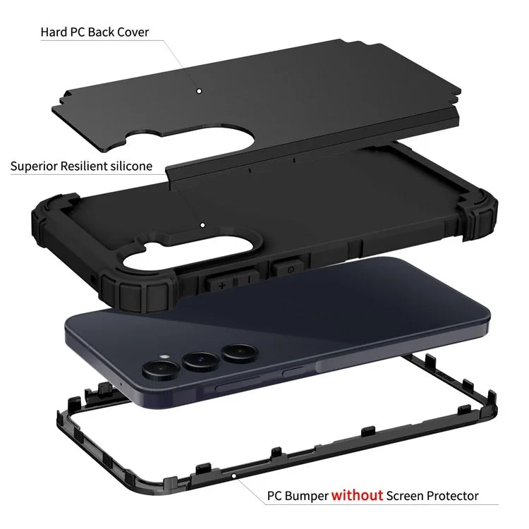 L-Style For Samsung Galaxy A55 5G Case Anti-Scratch PC + Silicone Phone Cover