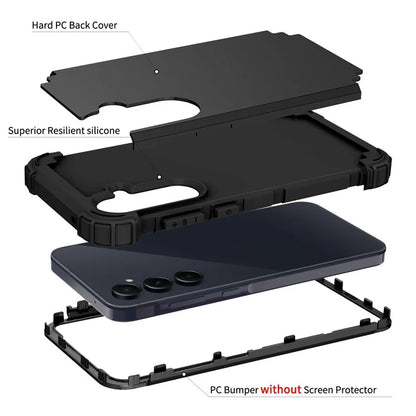 L-Style For Samsung Galaxy A55 5G Case Anti-Scratch PC + Silicone Phone Cover