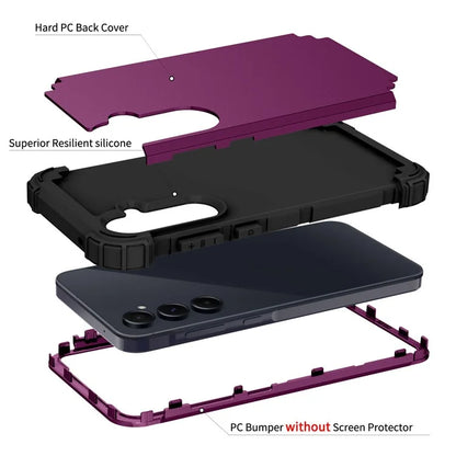 L-Style For Samsung Galaxy A55 5G Case Anti-Scratch PC + Silicone Phone Cover