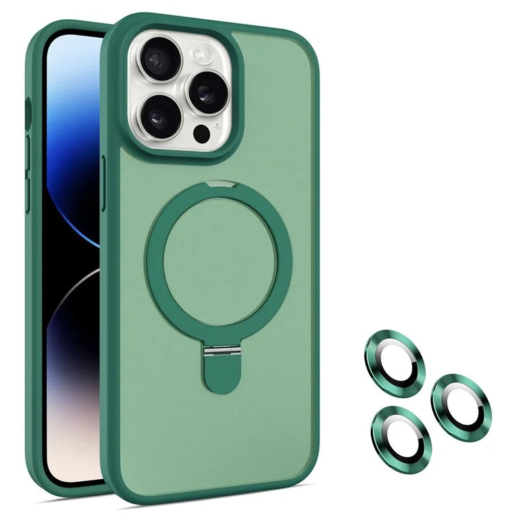 For iPhone 14 Pro Magnetic Case PC+TPU Phone Case with Camera Lens Protector Set