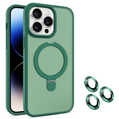 For iPhone 14 Pro Magnetic Case PC+TPU Phone Case with Camera Lens Protector Set