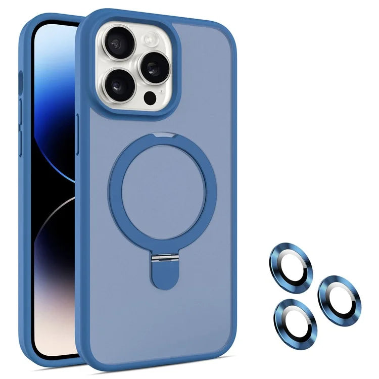 For iPhone 14 Pro Magnetic Case PC+TPU Phone Case with Camera Lens Protector Set