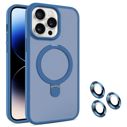 For iPhone 14 Pro Magnetic Case PC+TPU Phone Case with Camera Lens Protector Set