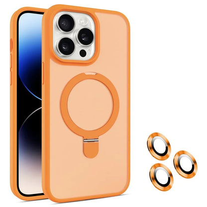 For iPhone 14 Pro Magnetic Case PC+TPU Phone Case with Camera Lens Protector Set