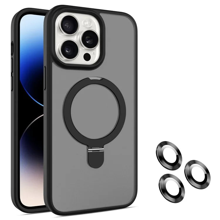 For iPhone 14 Pro Magnetic Case PC+TPU Phone Case with Camera Lens Protector Set
