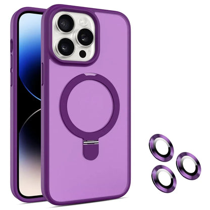 For iPhone 14 Pro Magnetic Case PC+TPU Phone Case with Camera Lens Protector Set