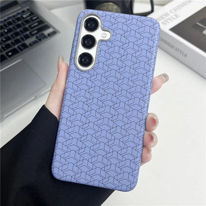 For Samsung Galaxy S24+ Case Leather+TPU Thin Stylish Geometric Cover