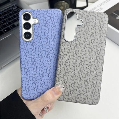 For Samsung Galaxy S24+ Case Leather+TPU Thin Stylish Geometric Cover