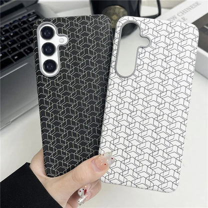 For Samsung Galaxy S24+ Case Leather+TPU Thin Stylish Geometric Cover