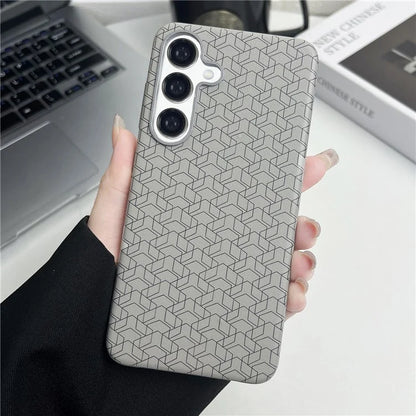 For Samsung Galaxy S24+ Case Leather+TPU Thin Stylish Geometric Cover