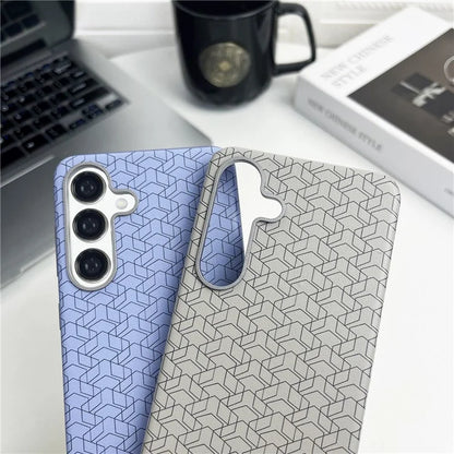For Samsung Galaxy S24+ Case Leather+TPU Thin Stylish Geometric Cover