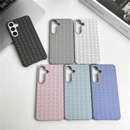 For Samsung Galaxy S24+ Case Leather+TPU Thin Stylish Geometric Cover
