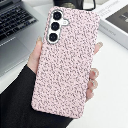 For Samsung Galaxy S24+ Case Leather+TPU Thin Stylish Geometric Cover