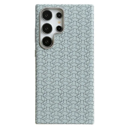For Samsung Galaxy S24 Ultra Case Leather+TPU Phone Cover Geometric Pattern Design