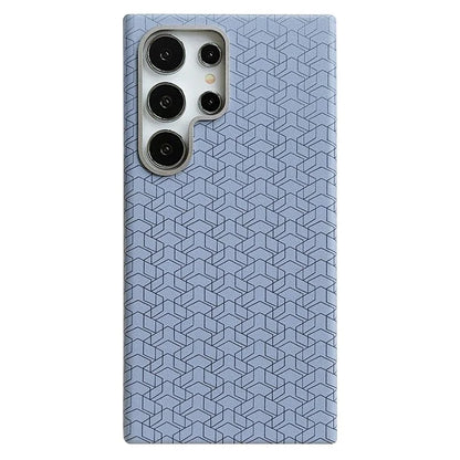 For Samsung Galaxy S24 Ultra Case Leather+TPU Phone Cover Geometric Pattern Design