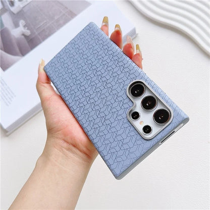 For Samsung Galaxy S24 Ultra Case Leather+TPU Phone Cover Geometric Pattern Design