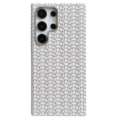 For Samsung Galaxy S24 Ultra Case Leather+TPU Phone Cover Geometric Pattern Design