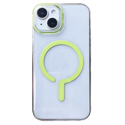 For iPhone 15 Magnetic Case Clear Hard PC Back + Soft TPU Frame Phone Cover