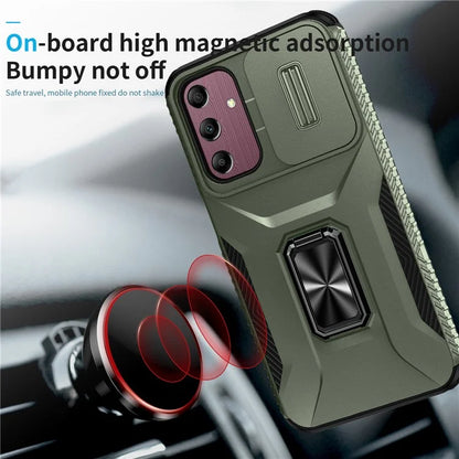 For Samsung Galaxy A15 5G Case Kickstand Slide Lens Lid TPU+PC Hybrid Phone Cover