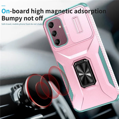 For Samsung Galaxy A15 5G Case Kickstand Slide Lens Lid TPU+PC Hybrid Phone Cover